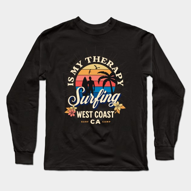 Surfing is my Therapy Long Sleeve T-Shirt by ZimBom Designer